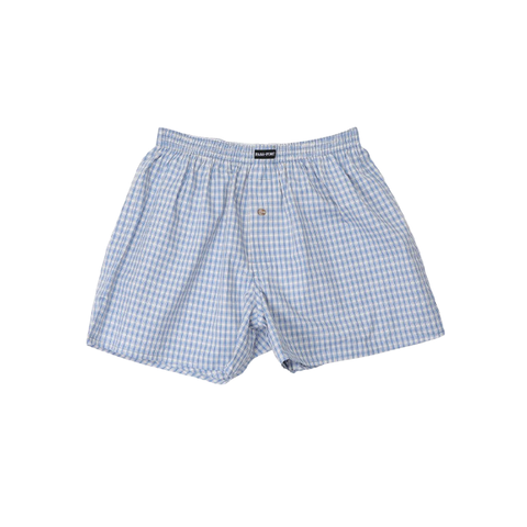 Pass~Port - Workers Check Boxer Shorts - Light Blue