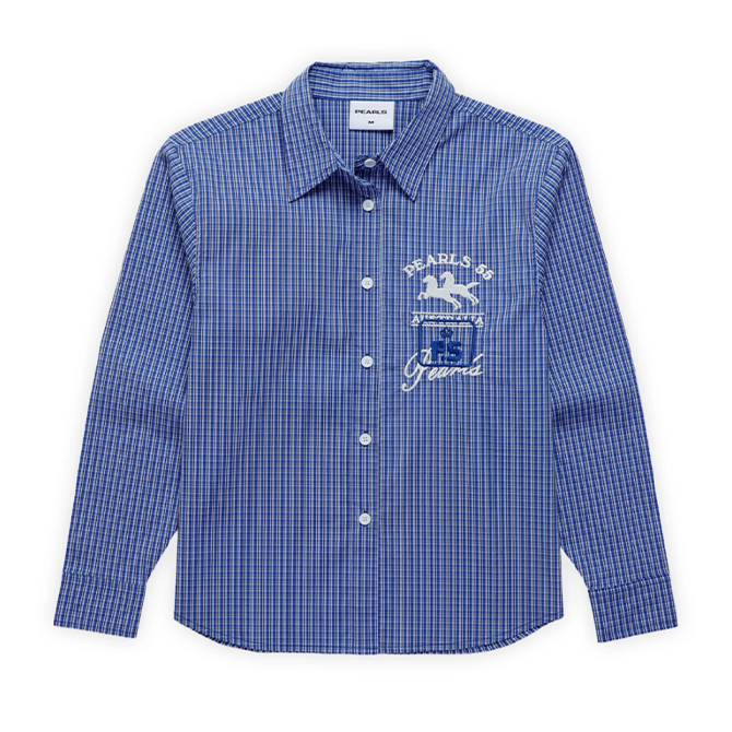 Pearls - Saddle Shirt - Blue Check
