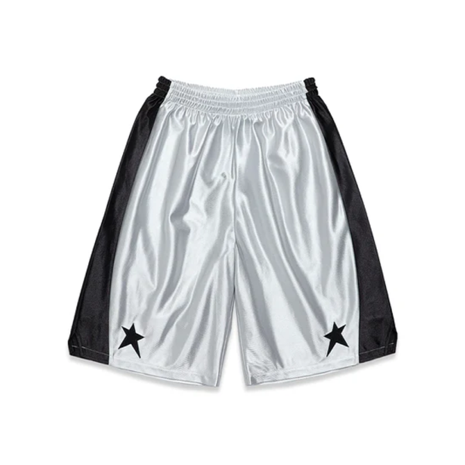 Pearls - Star Basketball Shorts - Silver
