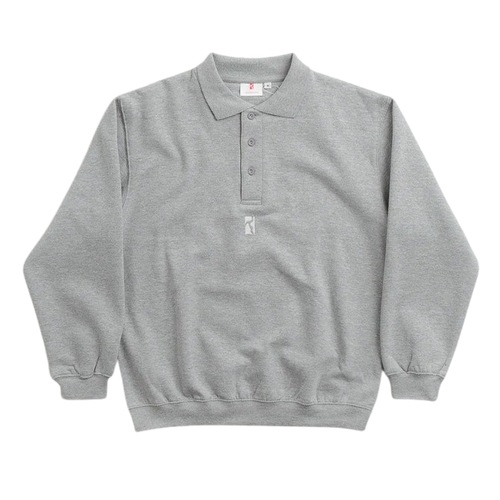 Poetic Collective - Heavy Polo Sweat - Heather Grey