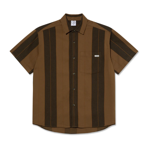 Polar Skate Co. - Mitchell Shirt - Brown Block Stripe