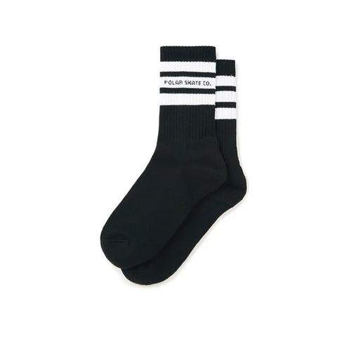 Polar Skate Co. - Rib Socks - Fat Stripe - Black