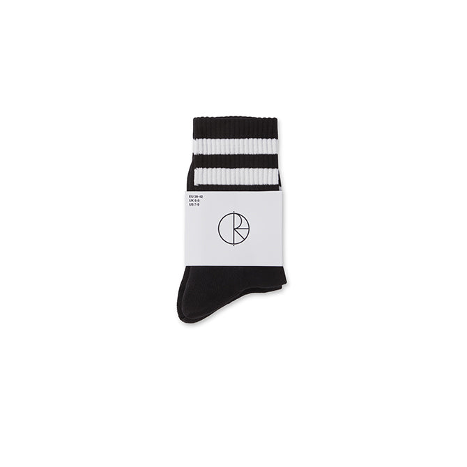 Polar Skate Co. - Rib Socks - Happy Sad - Black - Hemley Skateboarding