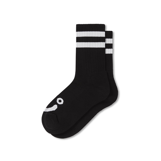 Polar Skate Co. - Rib Socks - Happy Sad - Black - Hemley Skateboarding