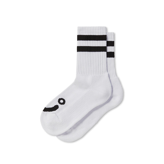 Polar Skate Co. - Rib Socks - Happy Sad - White - Hemley Skateboarding