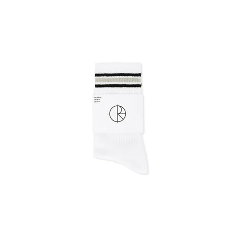 Polar Skate Co. - Rib Socks - Stripe - White/Black