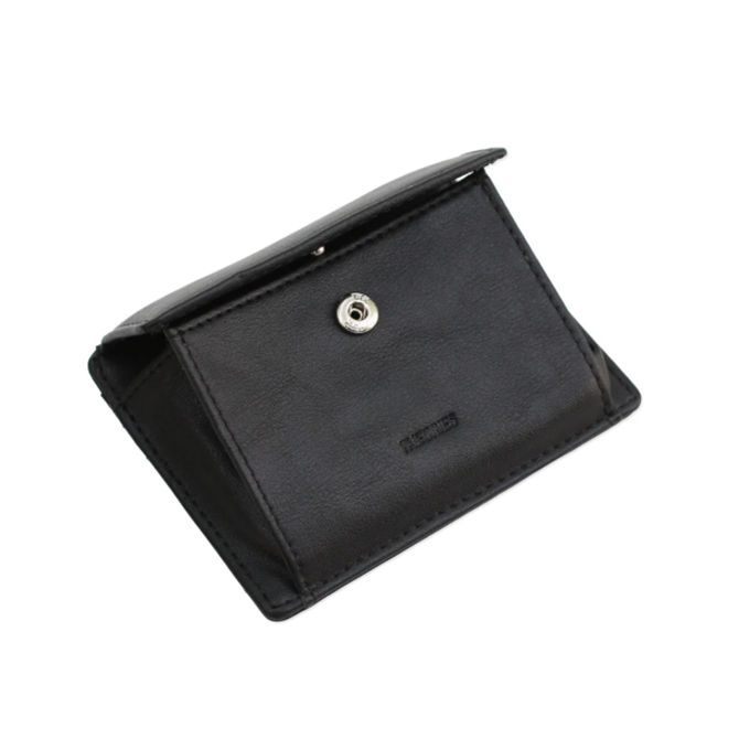 Theories -  Genuine Leather Lantern Wallet - Black