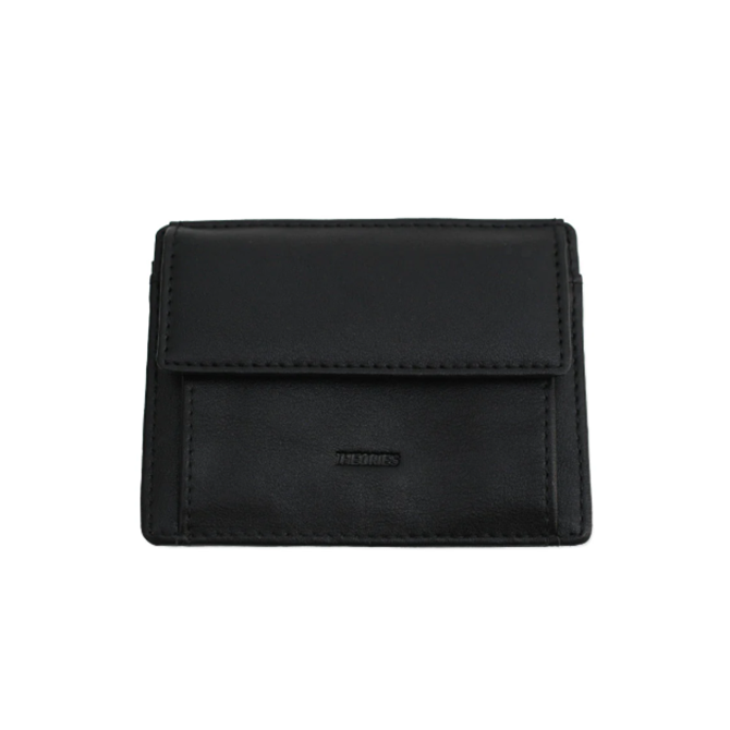 Theories -  Genuine Leather Lantern Wallet - Black