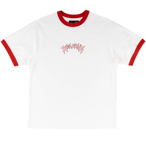 Welcome - Barb S/S Ringer Tee - White/Red