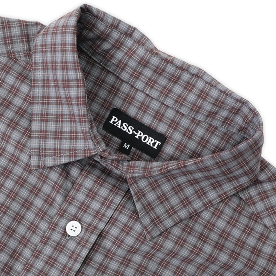 Pass~Port - Workers Check LS Shirt - Sangria