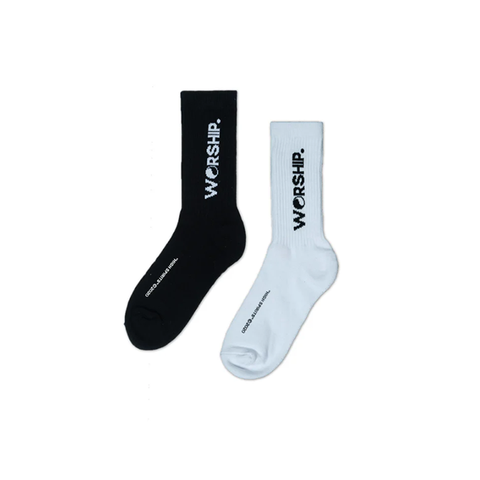 Worship Supplies - Core Socks Organic - 2 Pack - White/Black