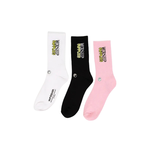 Worship Supplies - Domination Socks 3 Pack - White/Lilac/Black