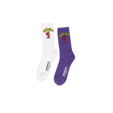 Worship Supplies - Floater Socks 2 Pack - White/Prism Violet