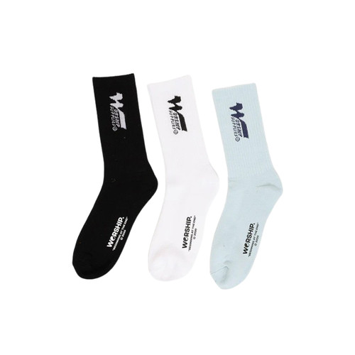 Worship Supplies - Logomania Socks 3 Pack - White/Ice Melt/Black