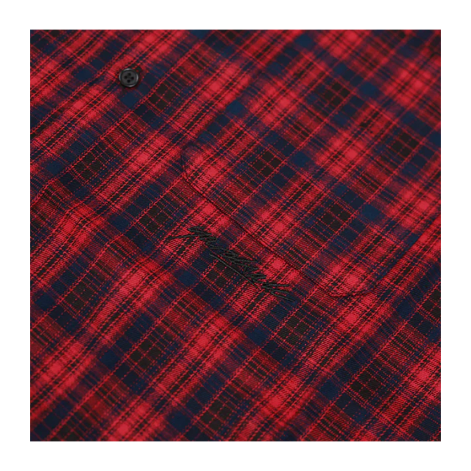 Yardsale - Faded Plaid Shirt - Black/Red