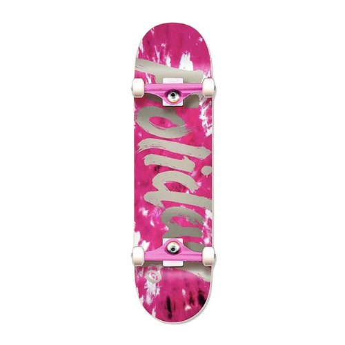 Holiday Skateboards - Tie Dye Skateboard Complete - Pink/Silver