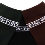 Pass~Port - Passport Sox 3 Pack - Black/Green/Choc